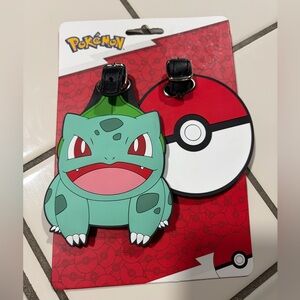 Pokemon Bulbasaur Travel Tag with Red and Green